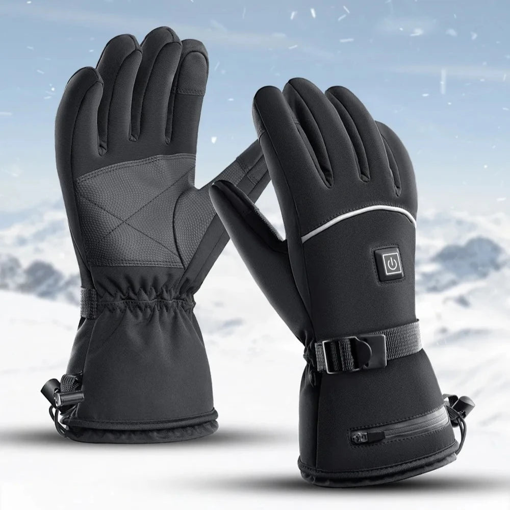 Heated Gloves Winter Warm Cycling Gloves Winter Warm Waterproof Heating Thermal Gloves ﻿Without Battery